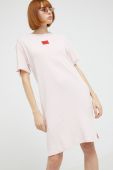 Сукня HUGO колір рожевий mini oversize