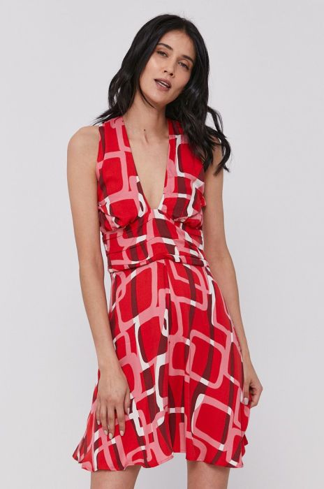 Сукня Sisley колір червоний mini розкльошена