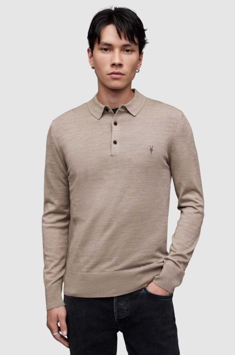AllSaints Светр Mode Merino LS Polo колір сірий