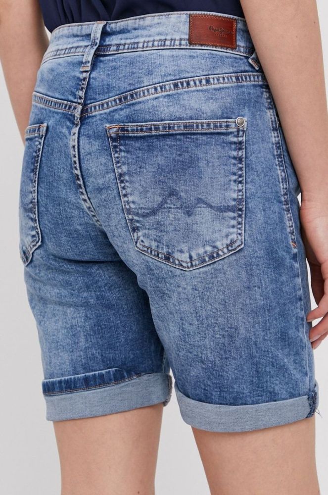 Джинсові шорти Pepe Jeans жіночі гладкі колір блакитний (1375639) фото 3