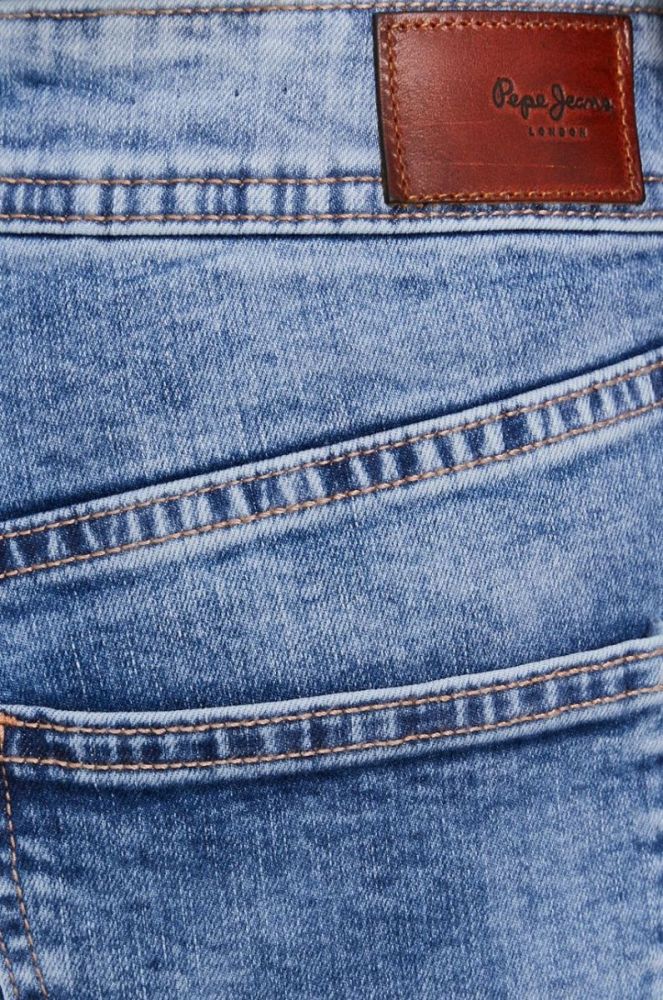 Джинсові шорти Pepe Jeans жіночі гладкі колір блакитний (1375639) фото 4