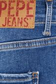 Джинсові шорти Pepe Jeans жіночі гладкі висока посадка колір блакитний