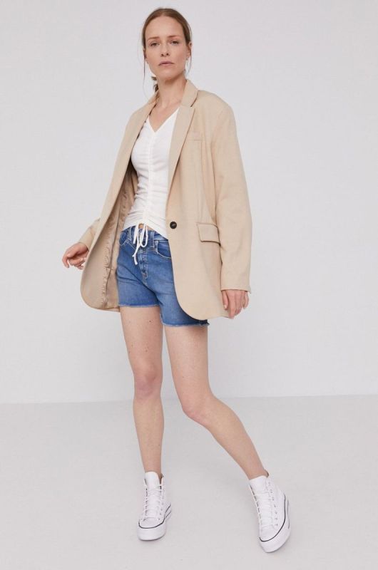 Джинсові шорти Pepe Jeans Mary Archive жіночі гладкі висока посадка колір блакитний фото 2