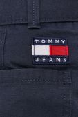 Шорти Tommy Jeans жіночі колір синій гладкі висока посадка