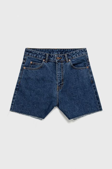 Джинсові шорти Dr. Denim жіночі колір синій гладкі висока посадка (1488277)