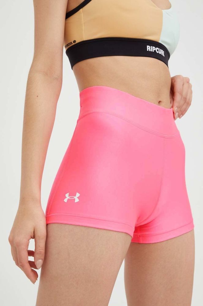 Шорти Under Armour жіночі колір фіолетовий однотонні висока посадка (2776452)