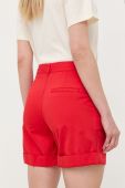Шорти BOSS жіночі колір червоний однотонні висока посадка