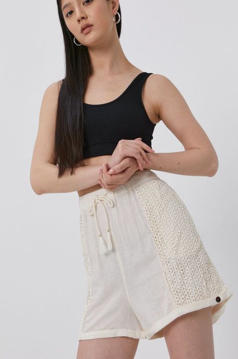 Шорти Superdry жіночі колір кремовий гладкі