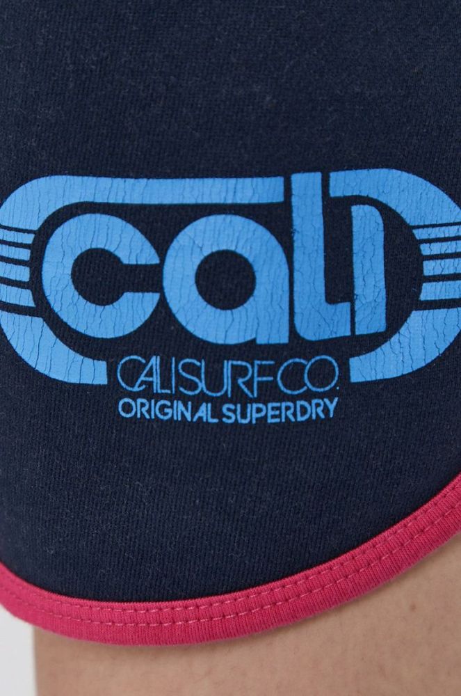 Шорти Superdry жіночі колір синій гладкі фото 5