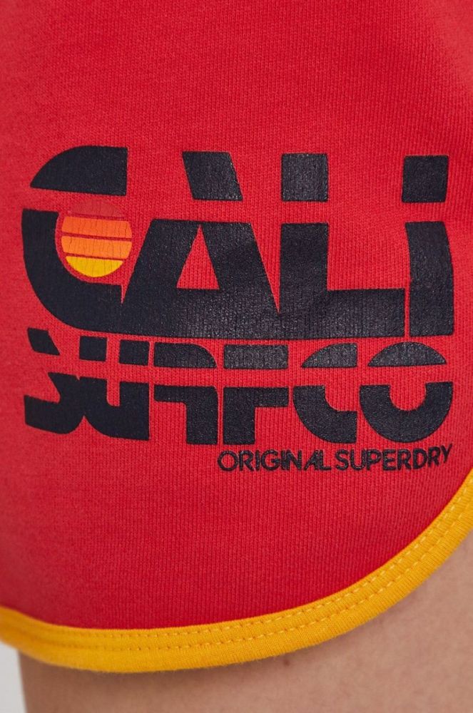 Шорти Superdry жіночі колір червоний з принтом фото 4