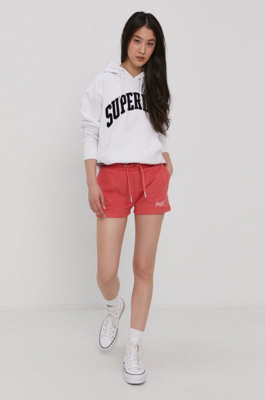 Шорти Superdry жіночі колір рожевий гладкі висока посадка фото 2