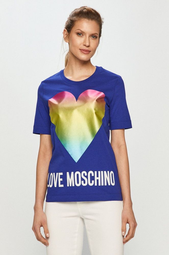 Love Moschino Футболка колір блакитний