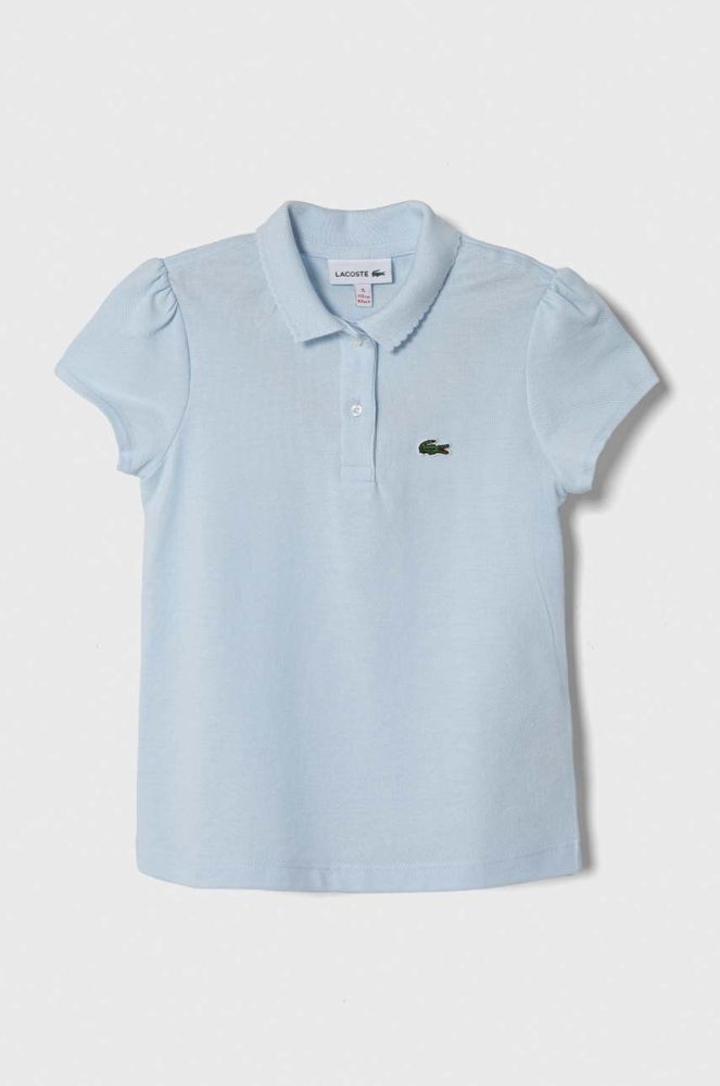 Lacoste Дитяча бавовняна футболка колір блакитний (3603869)
