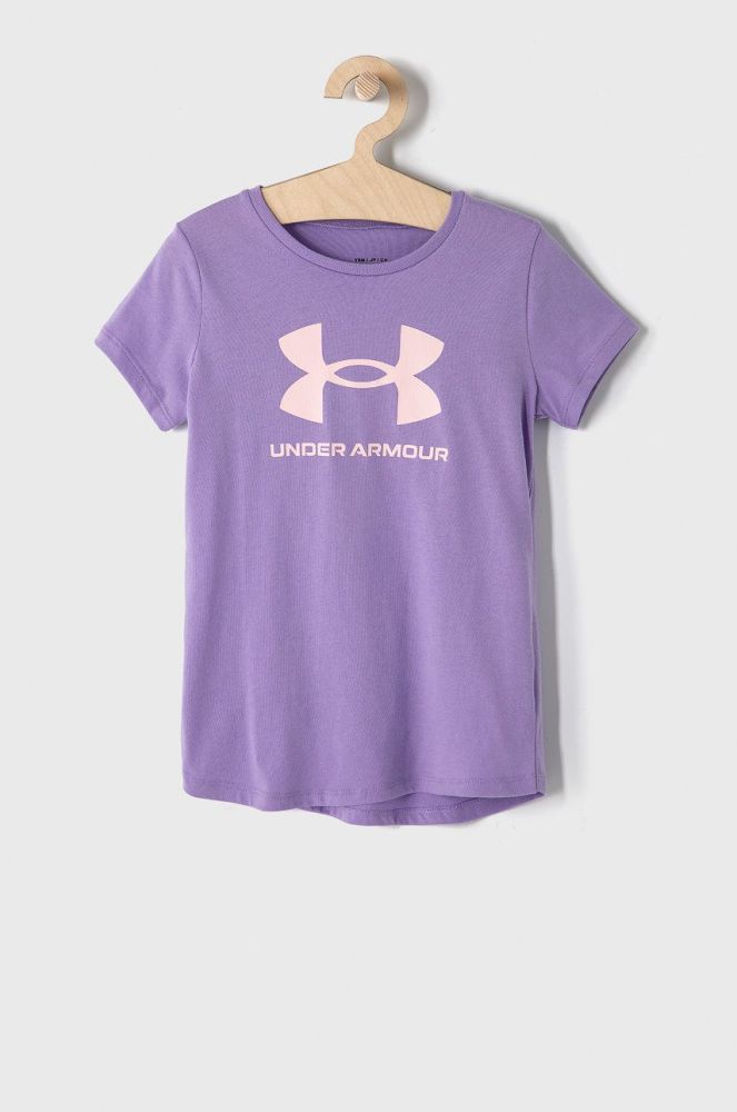 Дитяча футболка Under Armour 1361182 колір фіолетовий
