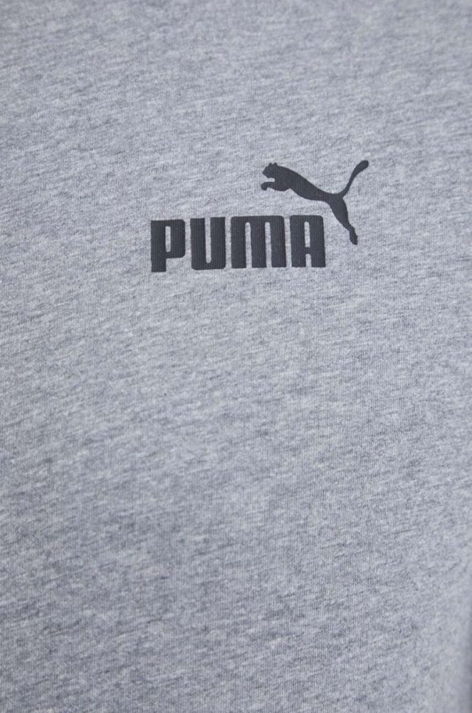 Футболка Puma чоловічий колір сірий однотонний фото 5