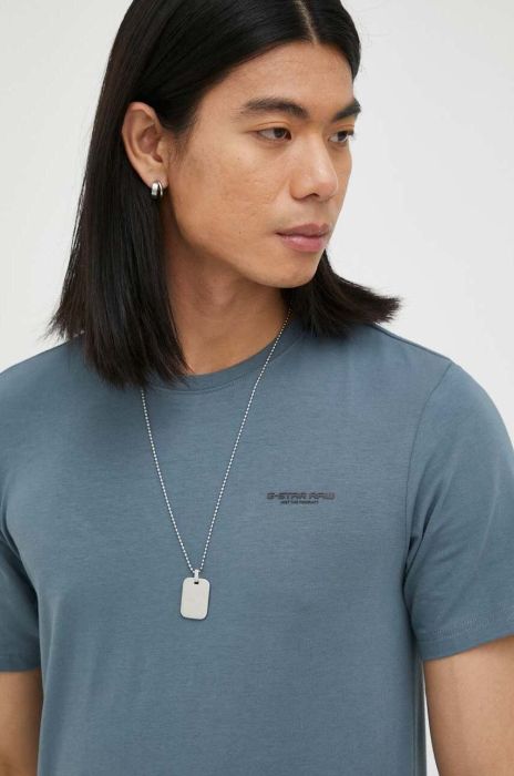 Футболка G-Star Raw чоловічий однотонний колір блакитний (3330881)