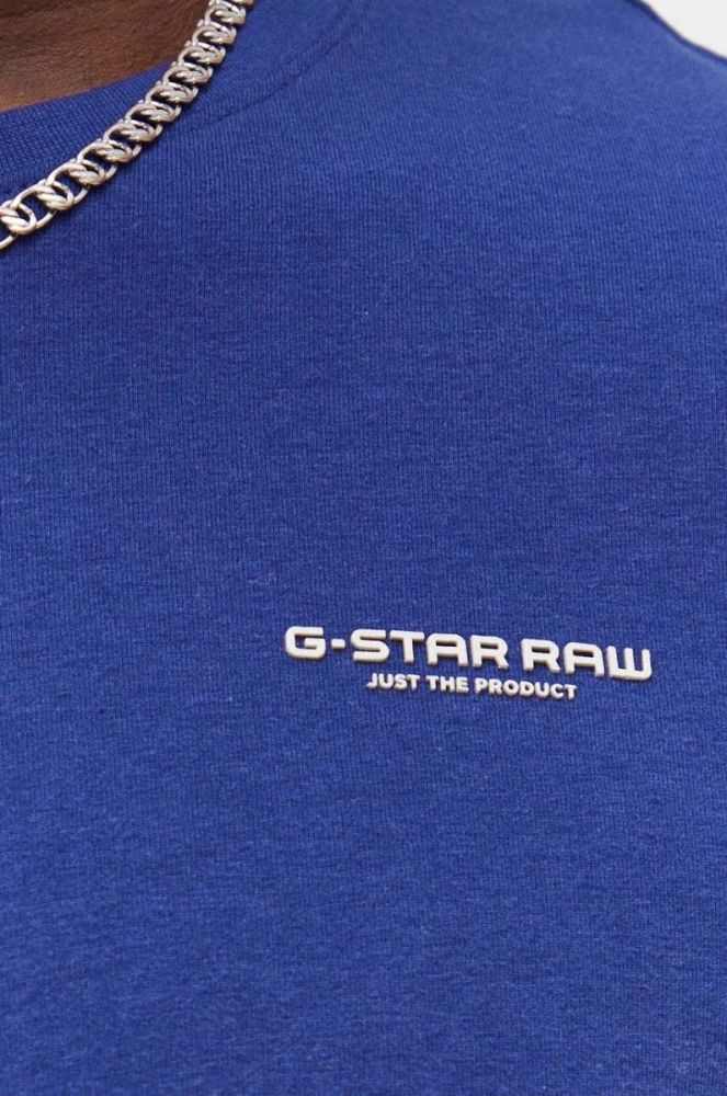 Футболка G-Star Raw чоловічий однотонний колір блакитний (3330876) фото 5