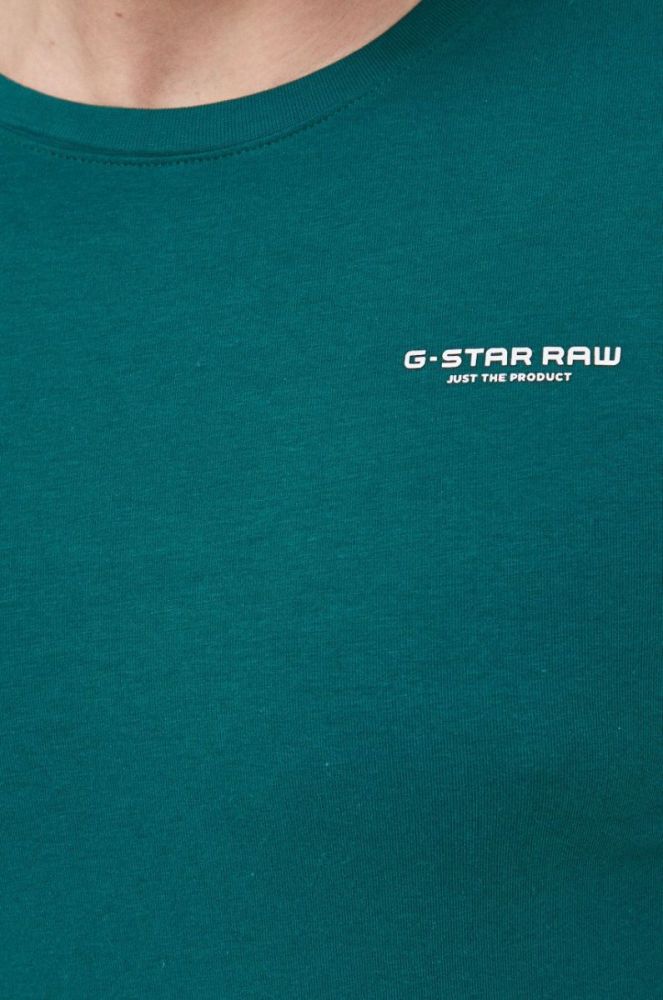 Футболка G-Star Raw чоловічий колір зелений однотонний (2306359) фото 5
