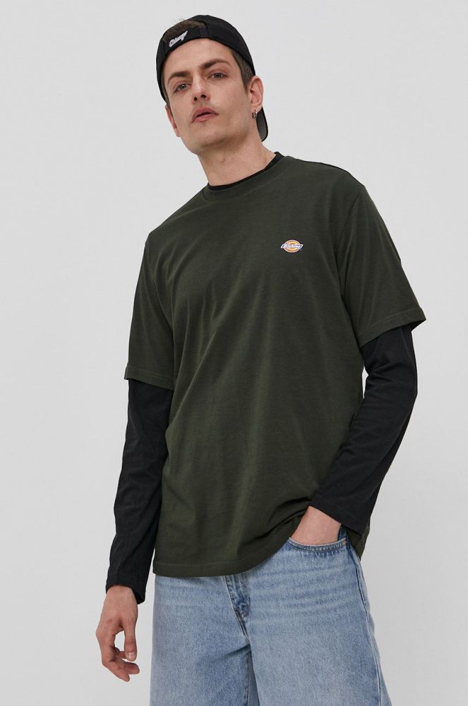 Футболка Dickies чоловіча колір зелений гладкий DK0A4XDBOGX-OLIVEGREEN