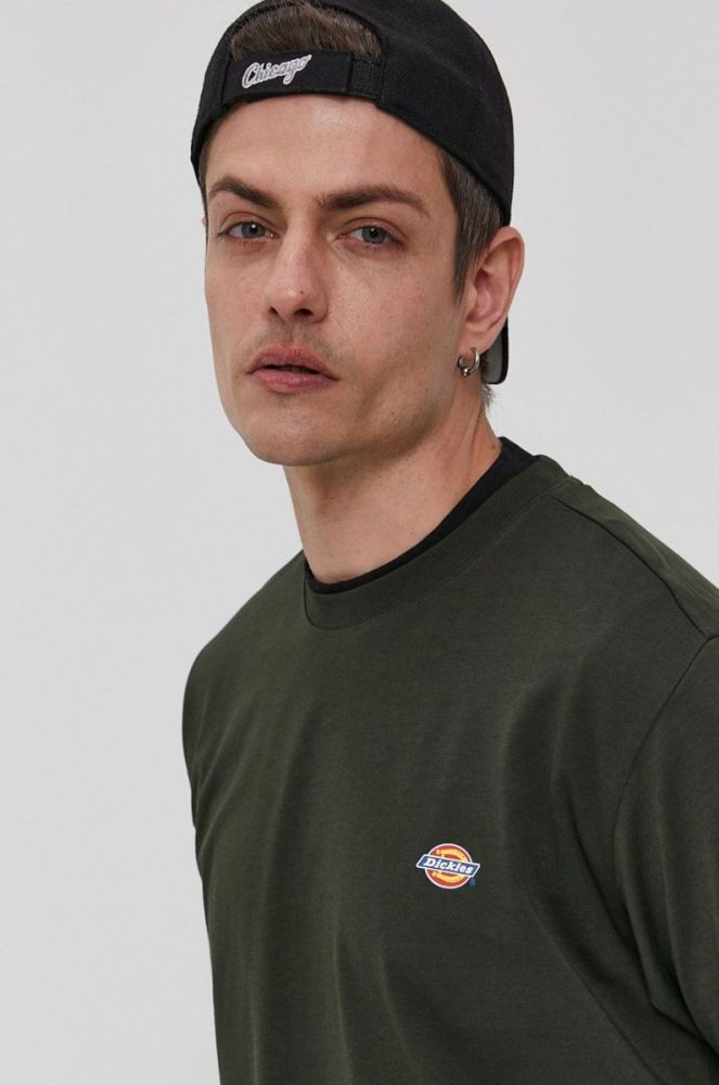 Футболка Dickies чоловіча колір зелений гладкий DK0A4XDBOGX-OLIVEGREEN фото 4