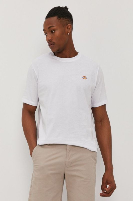 Футболка Dickies чоловіча колір білий гладкий DK0A4XDBWHX-WHITE
