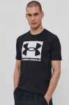 Футболка Under Armour 1361673 чоловіча колір чорний з принтом 1361673-369