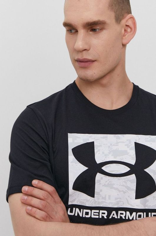 Футболка чоловіча з бавовною Under Armour CAMO BOXED LOGO колір чорний фото 4