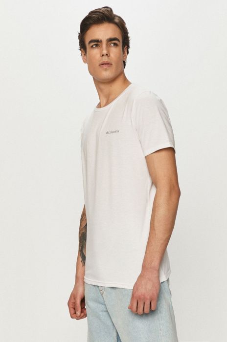 Спортивна футболка Columbia Sun Trek колір білий однотонна