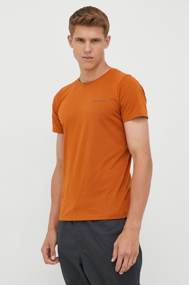 Спортивна футболка Columbia Sun Trek колір помаранчевий однотонна