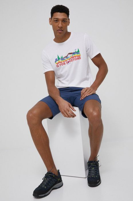 Спортивна футболка Columbia Sun Trek колір білий з принтом (2097563)