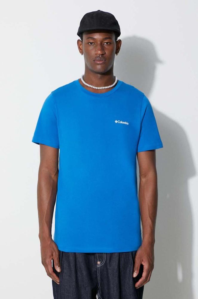 Бавовняна футболка Columbia Rapid Ridge Back Graphic колір синій з принтом 1934824-464