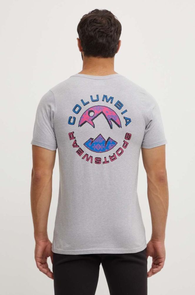 Бавовняна футболка Columbia Rapid Ridge Back Graphic колір сірий з принтом 1934824-464 фото 3