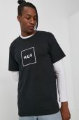 Бавовняна футболка HUF колір чорний з принтом (1684468)