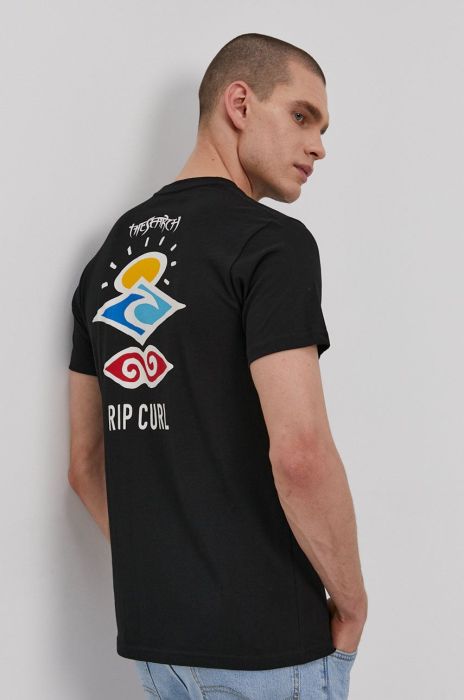 Футболка Rip Curl чоловіча колір чорний з принтом