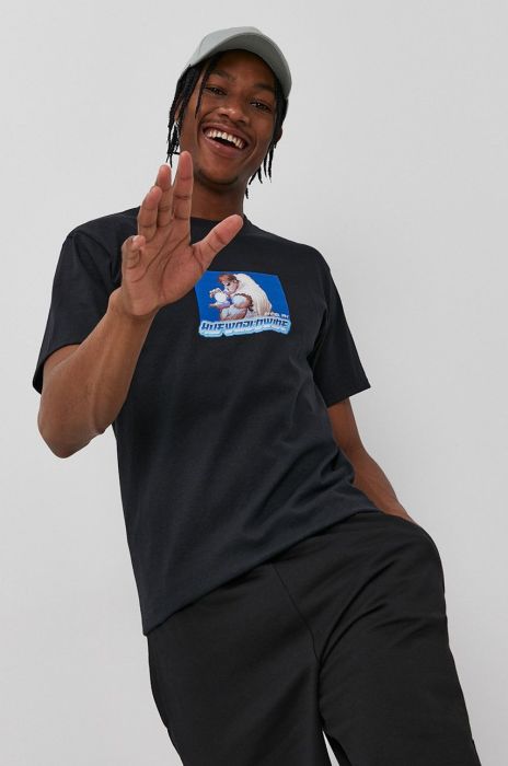 Футболка HUF X Street Fighter II чоловіча колір чорний з принтом