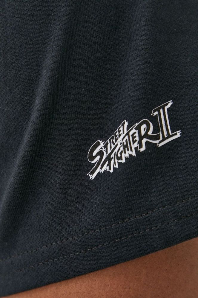 Футболка HUF X Street Fighter II чоловіча колір чорний з принтом фото 6