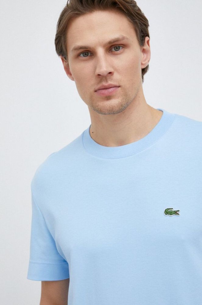Бавовняна футболка Lacoste колір синій однотонний TH1708-HDE фото 5