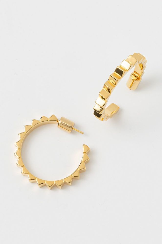 Сережки Kat Maconie Prism Stud Medium Hoop Earrings колір золотий
