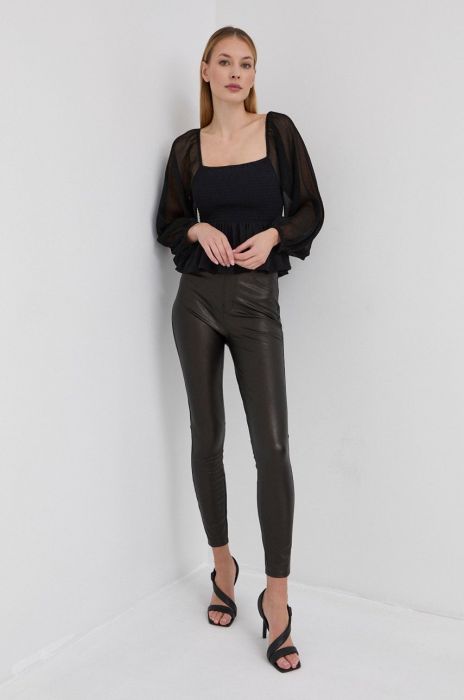 Блузка Guess жіноча колір чорний гладка