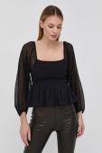 Блузка Guess жіноча колір чорний гладка