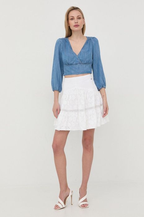 Блузка Guess жіноча однотонна колір блакитний (2342140)