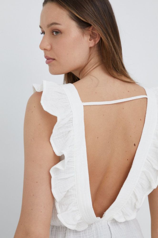 Бавовняна блузка Vero Moda жіноча колір білий однотонна