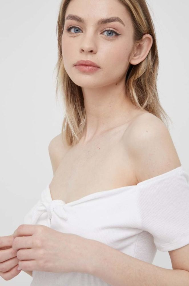 Блузка Pepe Jeans Beth жіноча колір білий однотонна фото 4