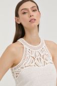Льняна блузка Morgan жіноча колір білий з аплікацією