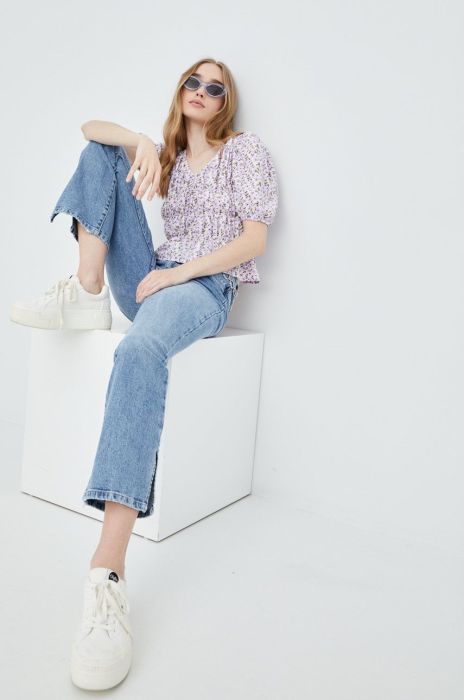 Блузка Brave Soul жіноча колір фіолетовий принт квіти