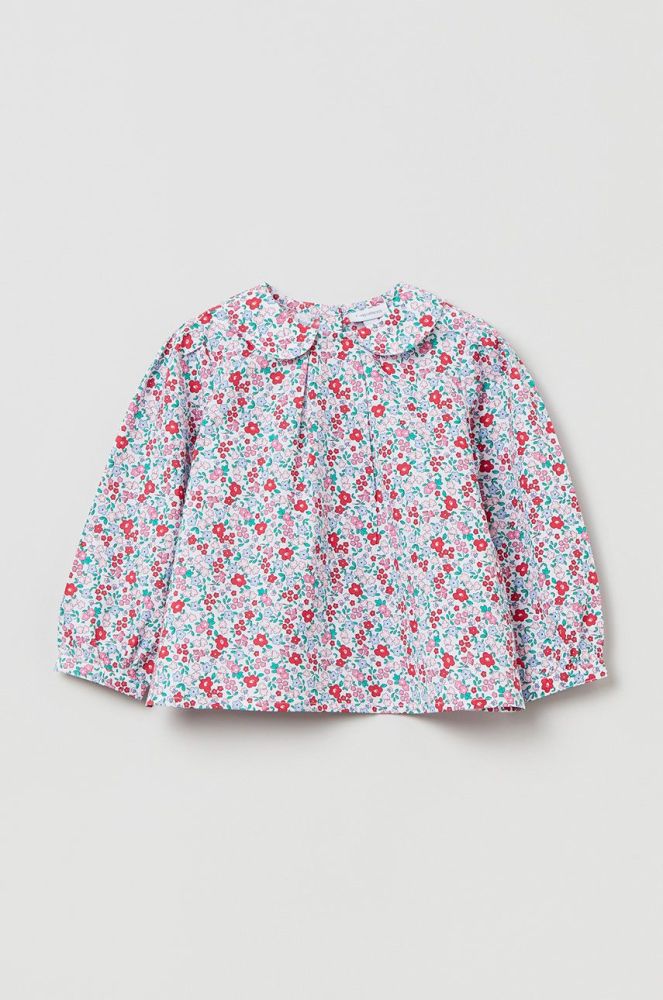 Дитяча бавовняна блузка OVS принт квіти колір барвистий