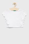 Дитяча блузка United Colors of Benetton колір білий однотонна (2392518)