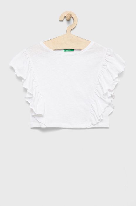 Дитяча блузка United Colors of Benetton колір білий однотонна (2392518)
