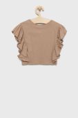 Дитяча блузка United Colors of Benetton колір коричневий однотонна Дитяча блузка United Colors of Benetton колір коричневий однотонна