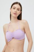 Купальний бюстгальтер Pieces колір фіолетовий злегка ущільнена чашечка